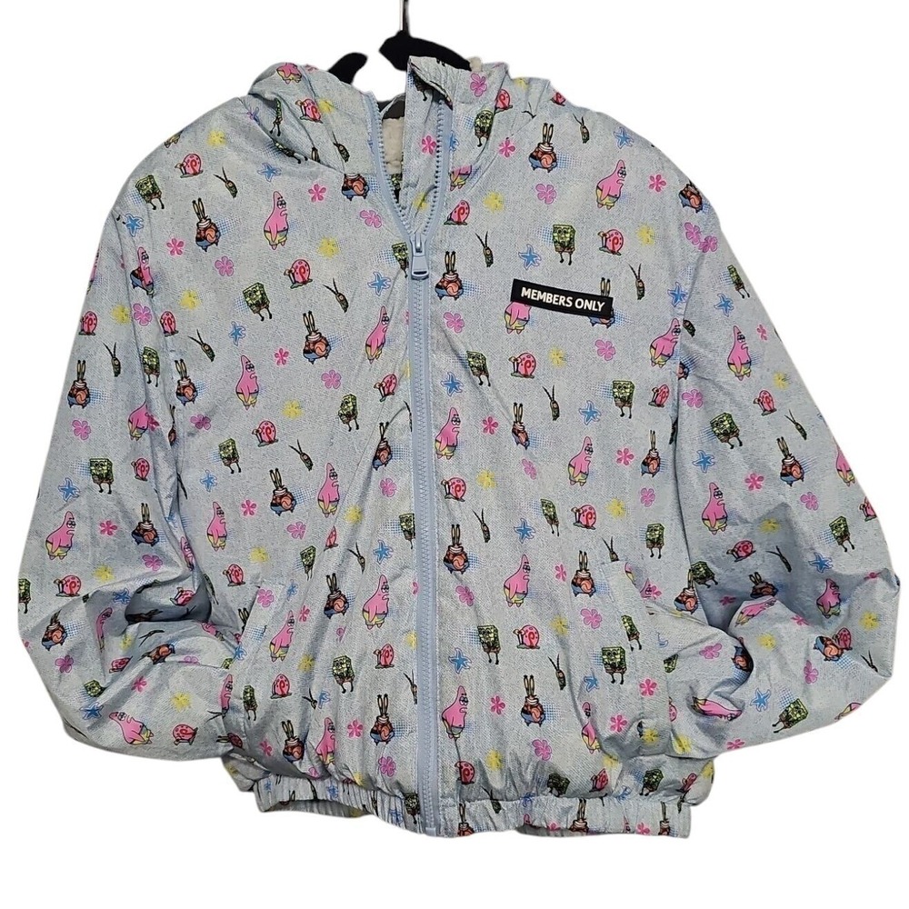 Members Only x SpongeBob Sherpa Lined Jacket Full Zip Hooded Kids XL